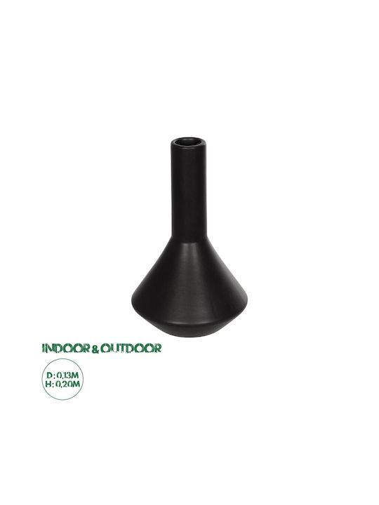 GloboStar Διακοσμητικό Βάζο Κεραμικό Cannoli Μαύρο Φ13xΥ20cm
