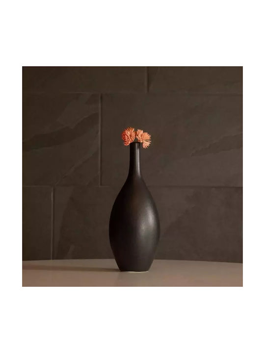 GloboStar Vază Decorativă Ceramică Artificial Garden Olrando Negru 8x8x20cm 1buc