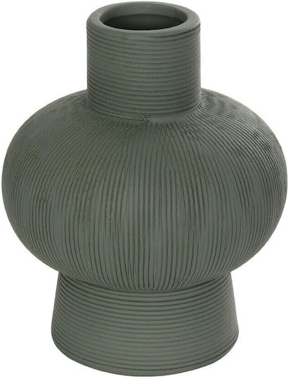 GloboStar Διακοσμητικό Βάζο Κεραμικό Artificial Garden Malachite Γκρι Φ13xΥ16cm
