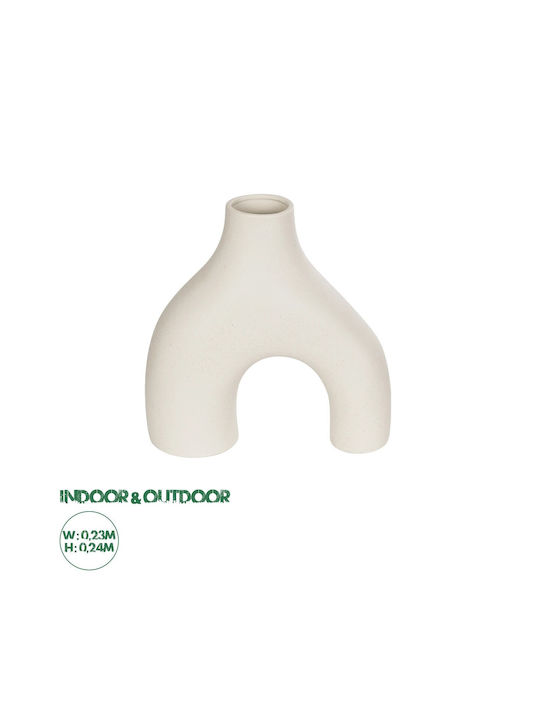 GloboStar Διακοσμητικό Βάζο Keramik Toledo Beige 10x23x24cm 1Stück