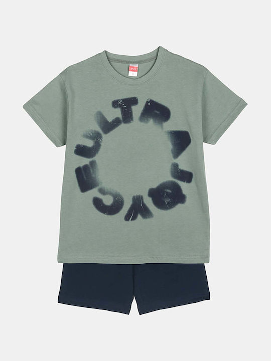 Joyce Set Pentru Copii Cu Pantaloni Scurți Kaki 2 Bucăți
