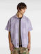 Kessler Checkerboard Short-sleeved Cotton Shirt Purple