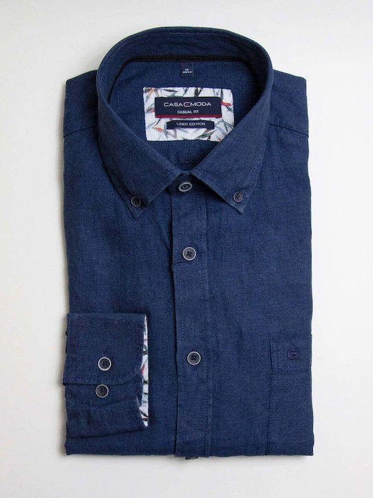 Casa Moda 100% Leinen Hemd Dark Blue