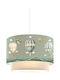 Kids Fabric Single Ceiling Light E27 Green 30x20cm