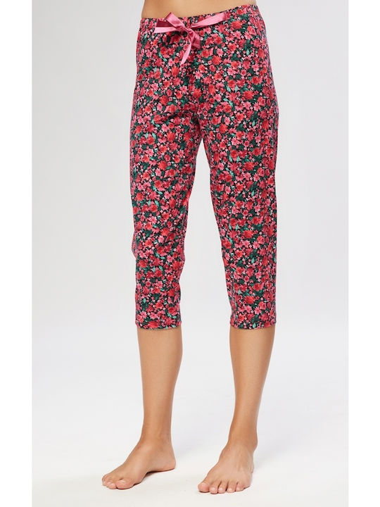 Minerva Sommer Damen Pyjama-Hose Rot