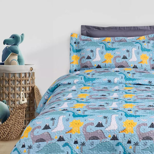 Das Home Cute Dinos Kinder Kissenbezüge Set 50x70cm Blue, Grey