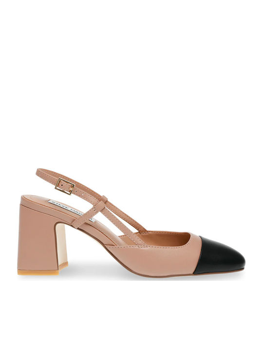 Steve Madden Zeina Δερμάτινες Γόβες με Λουράκι Καφέ Steve Madden Zeina Δερμάτινες Γόβες με Λουράκι Καφέ