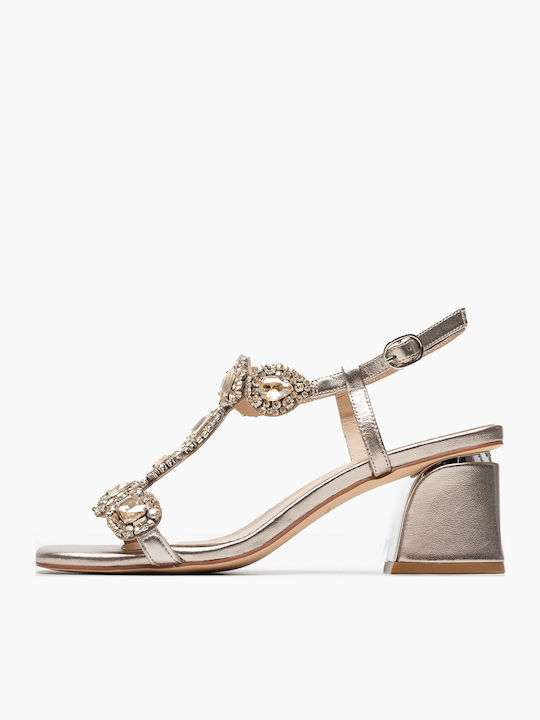 Leder Sandalen Gold