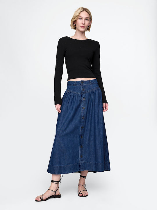 Дънково Плисе Midi Пола Dark Wash