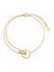 Celestria Gold Plated Stainless Steel Anklet with Zircon 20cm