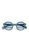 Okkia Lauro Unisex Sunglasses with Brown Tartaruga Plastic Frame and Turquoise Lens