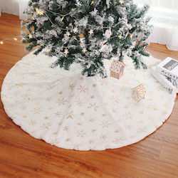 Christmas Tree Skirt Fabric White with Furry Te...