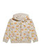 Kids Sweatshirt Cardigan with Hood Beige