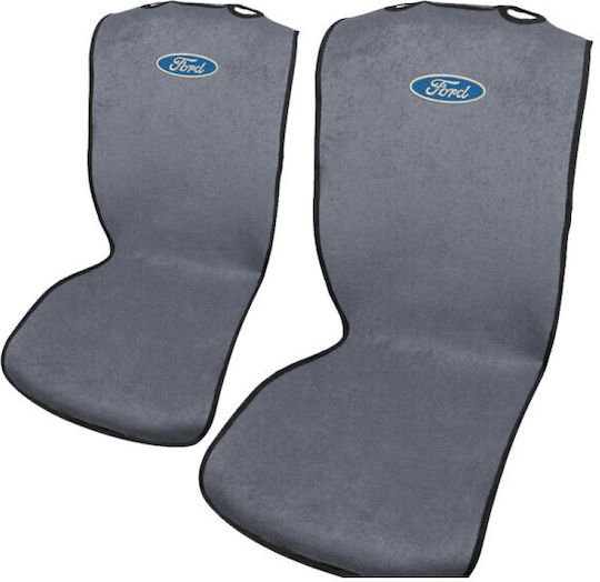 Front Seat Covers Ford Set of 2 Universal Polyester Terry Takeposition Grey 214-3243-9009-07