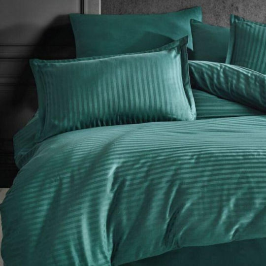 Pucioasa Set Față de Pernă Petrol Green 70x70cm.