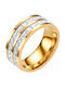 Celestria Ring with Zircon made of Steel Gold Plated