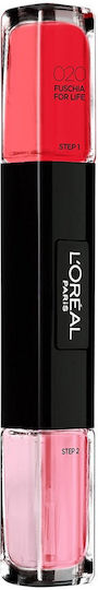 L'Oreal Paris Infallible Gloss Set Nail Polish Long Lasting 020 Fuchsia For Life 5ml