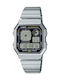 Casio Дигитален Мъжки Часовник Хронограф На Батерия със Сребърна Метална Гривна