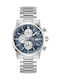 GC Watches Ανδρικό Ρολόι 42mm Χρονογράφος Μπαταρίας με Ασημί Μεταλλικό Μπρασελέ