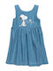 Kinderkleid Ärmellos Denim Blau