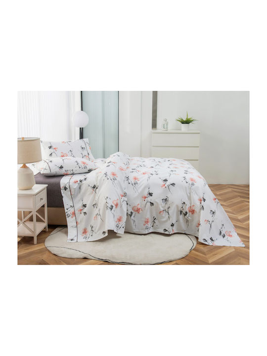 Liolios Home Amelia Σετ Σεντόνια Υπέρδιπλα 245x270εκ. Λευκό (4τμχ)