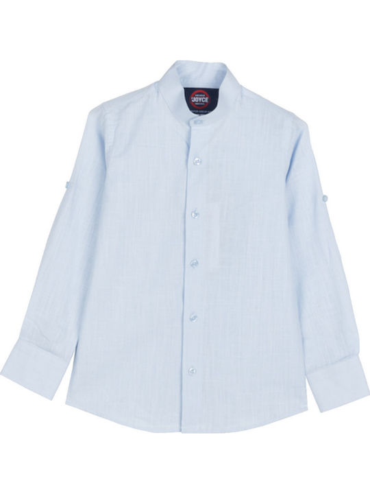 Joyce Kinder Hemd Langarm blau Mao Collar Shirt