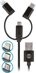 Forever USB to micro USB / Lightning / Type-C Cable 1m T_01626 Forever USB to micro USB / Lightning / Type-C Cable 1m T_01626