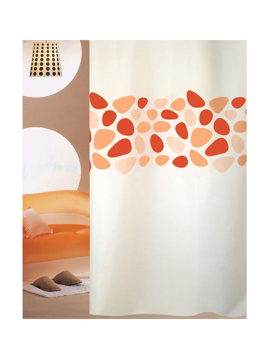 San Lorentzo Pebbles Perdea de Baie Țesătură 180x200cm Portocaliu