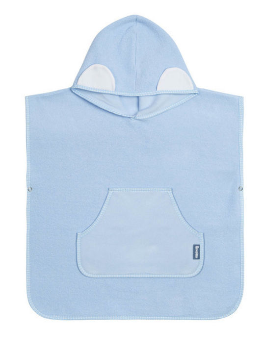 Sensillo Baby Bademantel & Kapuzenhandtuch mit Kapuze Blau 55x60cm