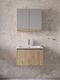 Furnibath Waschtisch mit Waschbecken & Spiegel L61xB35xH46cm Walnut