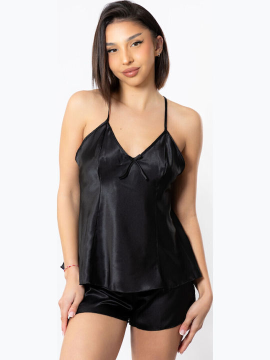 Moongirl Лятна Сатен Babydoll Black