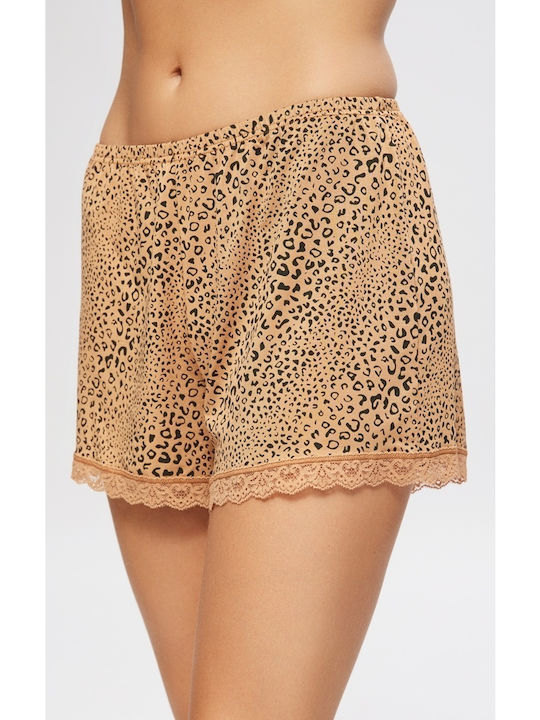 Minerva Summer Women's Pyjama Shorts Brown