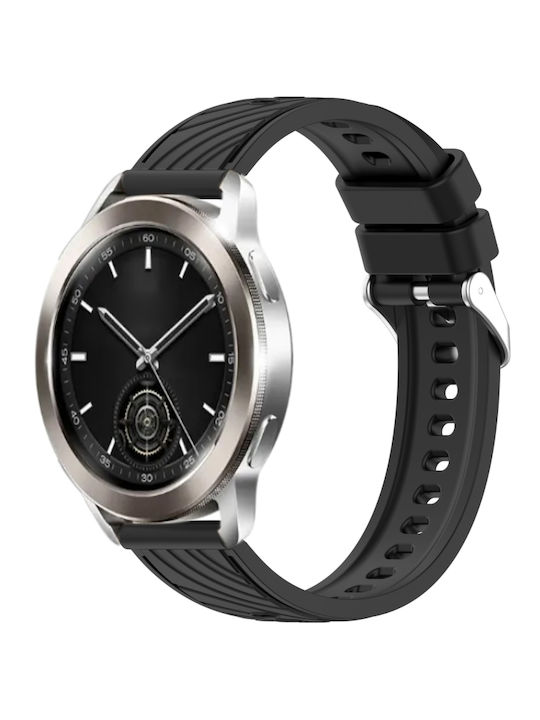 Xiaomi Watch S3 Stripe Texture Ζάντα Ρολογιού Σιλικόνης 22 Mm Μαύρο