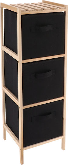 Eurocasa Επιδαπέδια Ραφιέρα Μπάνιου Bamboo 77x25x25cm Μαύρη