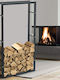 Bakaji Metalic Raft Depozitare lemne 150x80x25cm Negru
