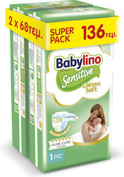 Babylino Sensitive Cotton Soft No. 1 για 2-5kg 136τμχ