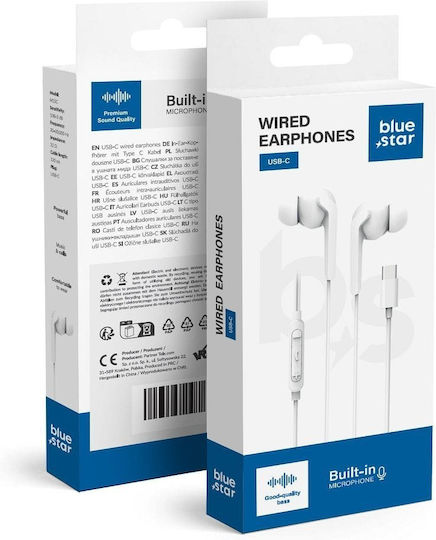 Blue Star M15c In-ear Handsfree Headphones with Connector USB-C White