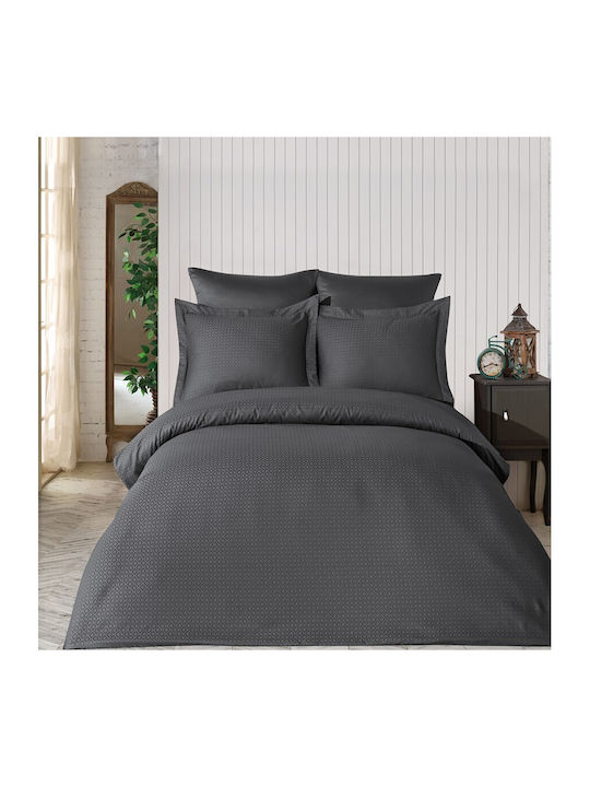 Şaheser Set Husă de Pilotă Dublă cu 2 Fețe de Pernă & 1 Cearsaf 200x220 Anthracite Gray