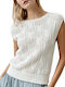Winter Women's Sleeveless White Tunic