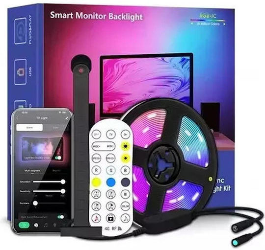 LED Лента Телевизия USB 5V RGB Светлина 5м с Захранване & Дистанционно управление