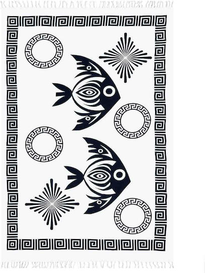 Aquablue Beach Towel Cotton with Fringes 210x140cm.