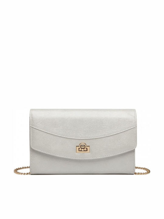 Leather Women's Bag Handbag Silver