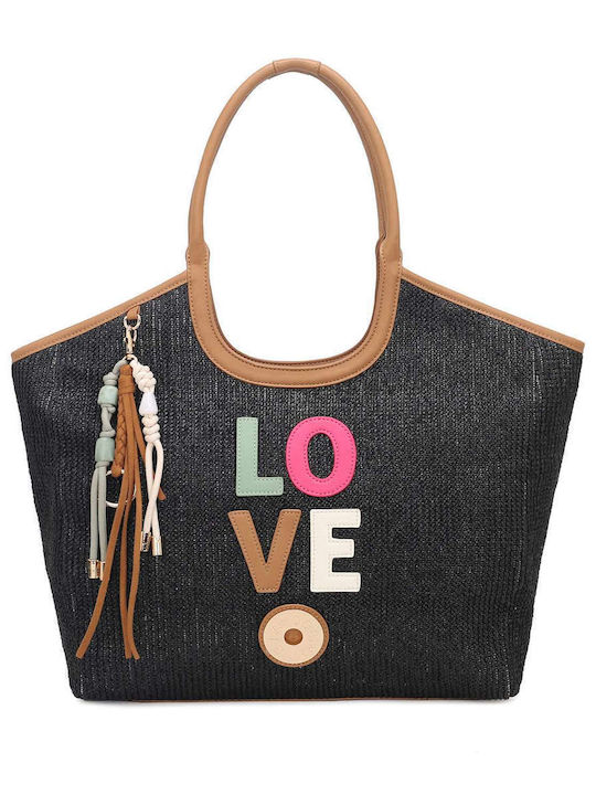 Women's Black Shopper Bag