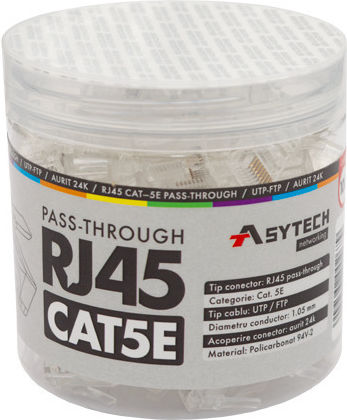 RJ-45 UTP Cat.5e EZ проходен конектор 100 бр. RJ45-cat5-ez-jar