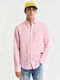 Langärmlig Leinen Hemd Geranium Pink