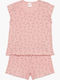 Minerva Kids' Pajamas Summer Black-Pink Kitty