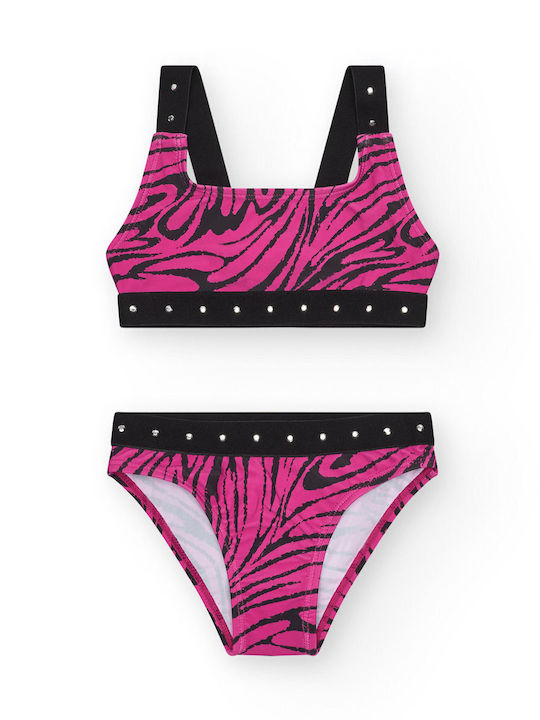 Nath Kids Kinder Badeanzug Bikini Magenta-Black