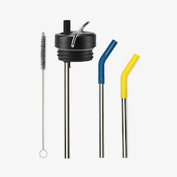 Klean Kanteen Τκwide Twist Cap Kit Ανοξείδωτα Καλαμάκια Black