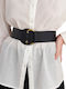 Breite Elastisch Damen Gürtel Schwarz