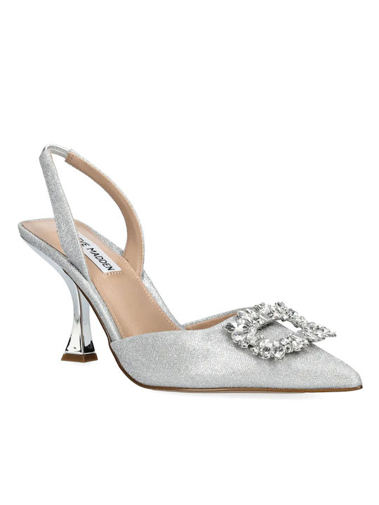 Steve Madden Neala Γόβες με Λουράκι Ασημί
